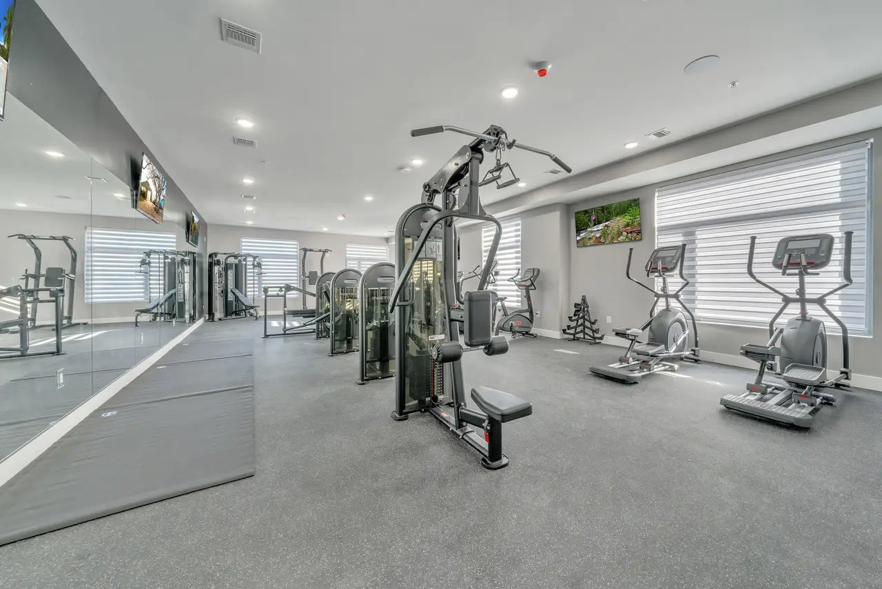 Fitness room with strength equipment